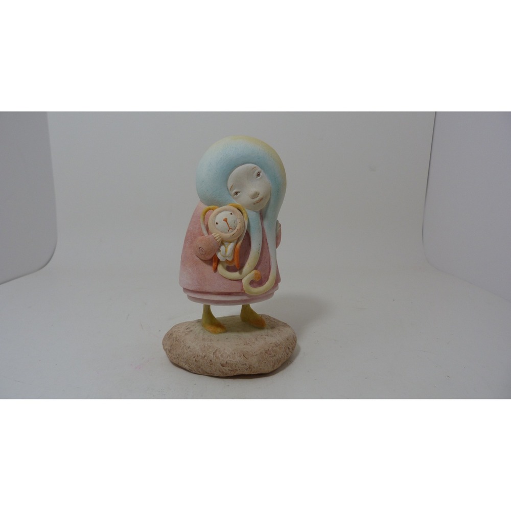 Veronese Whimsical Pastel Hooded Figure Holding Companion Figurine 5 Inch